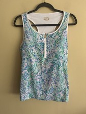 Lilly Pulitzer Luxletic Canna Bra Tank UPF 50 Surf Blue Soleil It On Me XL