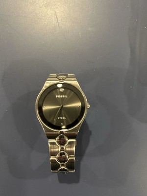 Fossil Diamond Accent Stainless Steel 44mm Watch - Needs Battery Timepiece