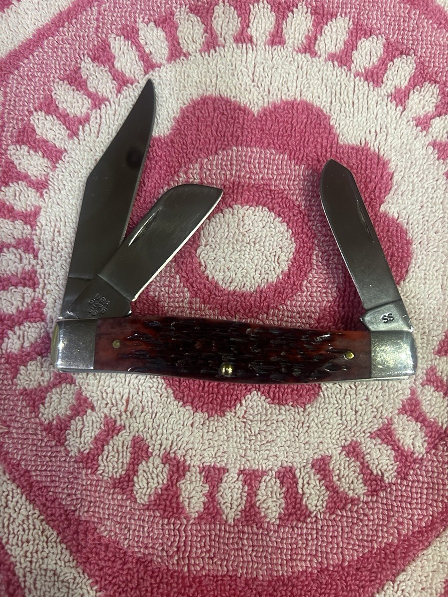 Case XX 2001 Cranberry Silver Script Large Stockman (6375) Knife