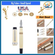 Yongsheng Junlai 930 Acrylic Fountain Pen Ivory White Flat Top Fine Nib