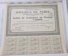 1855-ab 1921 RATP ,,OMNIBUS DE PARIS,,,1940 PARIS ORIGINAL AKTIEN RARIT&Auml;T