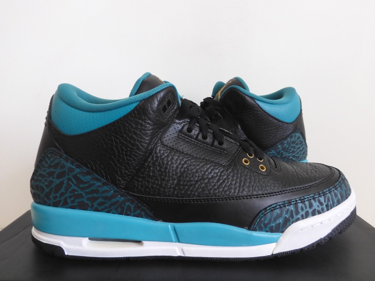 PGS Jordan 3点セット　新品 Nike Air Jordan 3 Retro GG Black-Gold-Rio Teal Sz 9Y-Mens Sz 9