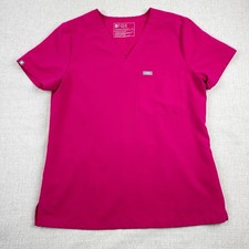 Figs Catarina One Pocket Scrub Top Womens Small Ultra Rose Pink PO 2926 FW1000N