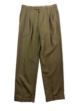 vtg Tommy Hilfiger 34x33 Brown Dress Suit Pants Trouser High Waisted Pleated