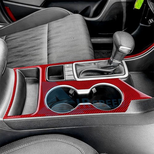 For Kia Sportage 2017-2021 Console Gear Shift Panel Cover Trim Red Carbon Fiber - Picture 7 of 9