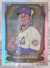 2024 Topps Allen & Ginter #73 Francisco Lindor Silver Hot Box Foil AND Base Card