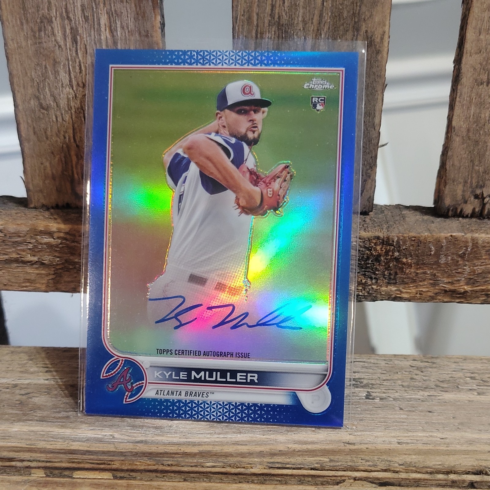 Topps 2022 Chrome Kyle Muller Blue Refractor Autograph /150 Braves