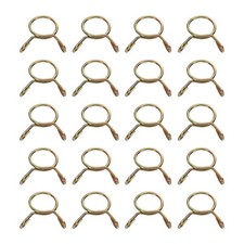 20Pcs 12mm ID 13.7mm OD Fuel Line Hose Clips 65Mn Spring Clips Clamps Gold