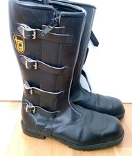 MENS UK SIZE 11 VINTAGE LEATHER BIKER BOOTS GOOD QUALITY/ COND' PUNK TOEGUARDS 