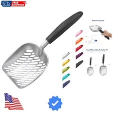 Medium Cat Litter Scooper with Ergonomic Handle - Efficient Poop Lifter & Sifter