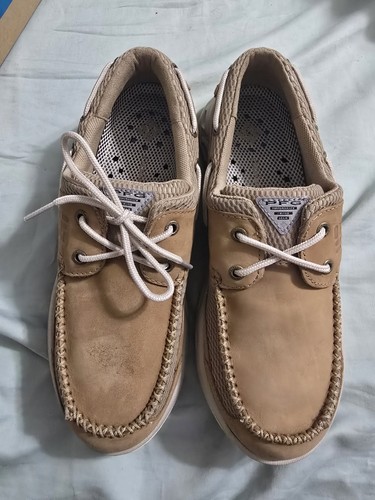 Men's Columbia PFG Boatdrainer II Shoes Size 8.5 Tan New In Box Small Flaw - Bild 3 von 6