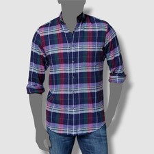  80 Club Room Men Classic Purple Longsleeve Buttondown Plaid Dress Shirt Size XL