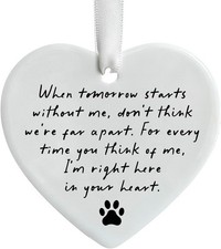OFlyDesigns Pet Memorial Ceramic Heart Keepsake,  When Tomorrow Starts...