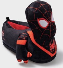 Kids' Marvel Spider-Man 3D Plush Slippers - Black 6-7