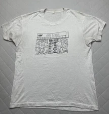 Vintage American Cancer Society Jail & Bail Shirt Mens XL White Screen Stars 80s