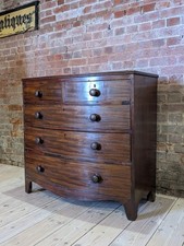Large Bow Fronted Victorian Chest Of Drawers