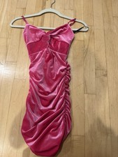 Hot Pink Kids Scrunched Dress  