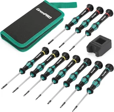 10-Piece Precision Screwdriver Set Magnetic Phillips Slotted Torx for Electronic