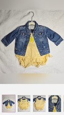 VTG DIESEL Kid Denim Jacket  Penneys Toddle Time Gingham Dress Bloomers Bundle