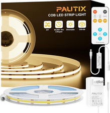 COB LED Strip Lights with RF Remote,Ul Listed Dotless LED Lights Dimmable 3000K