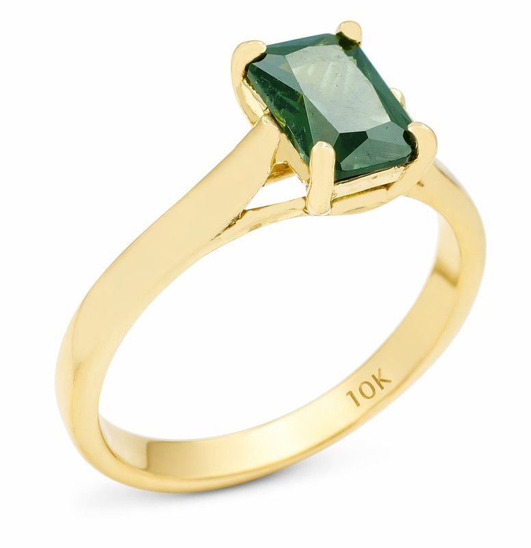 GENUINE 1.38 Cts TSAVORITE SOLITAIRE RING SOLID 10k GOLD -Free Appraisal Service