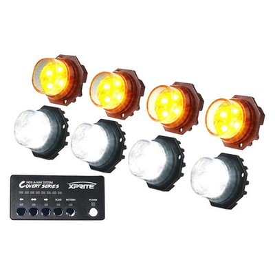 Xprite Covert Series White/Amber Hardwire LED Hideaway Strobe Lights