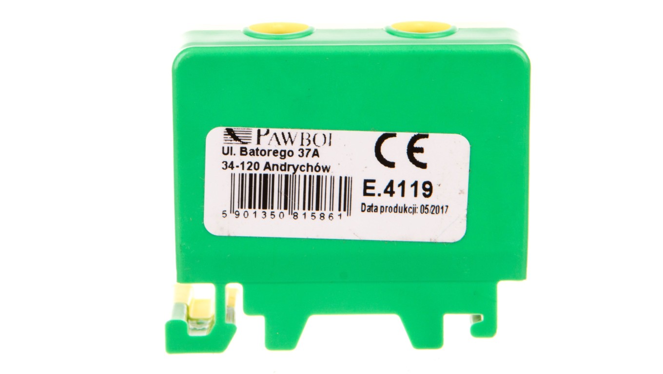 Guard rail connector 1x50mm² yellow-green E.4119/CU