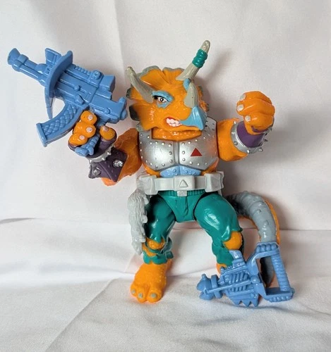 Vintage 1990 TMNT Triceraton Action Figure - Loose Tail