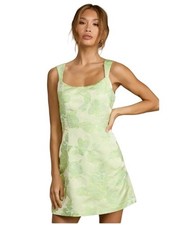 Lulus Brighter Side Mint Green Floral Satin Jacquard Mini Dress Size XL NY Jets
