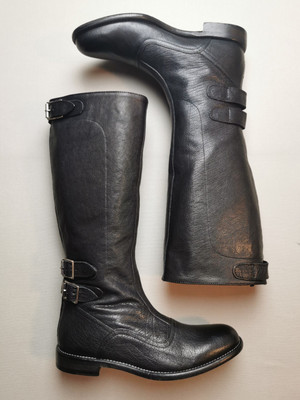 Paul Smith hohe Damenstiefel UK 5 Kings schwarz Leder (NEU) durchgehender Reißverschluss hergestellt in Italien
