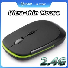 Portable Ultra Thin Optical Wirless Mouse Slim Mice 2.4GHz For PC + USB Receiver