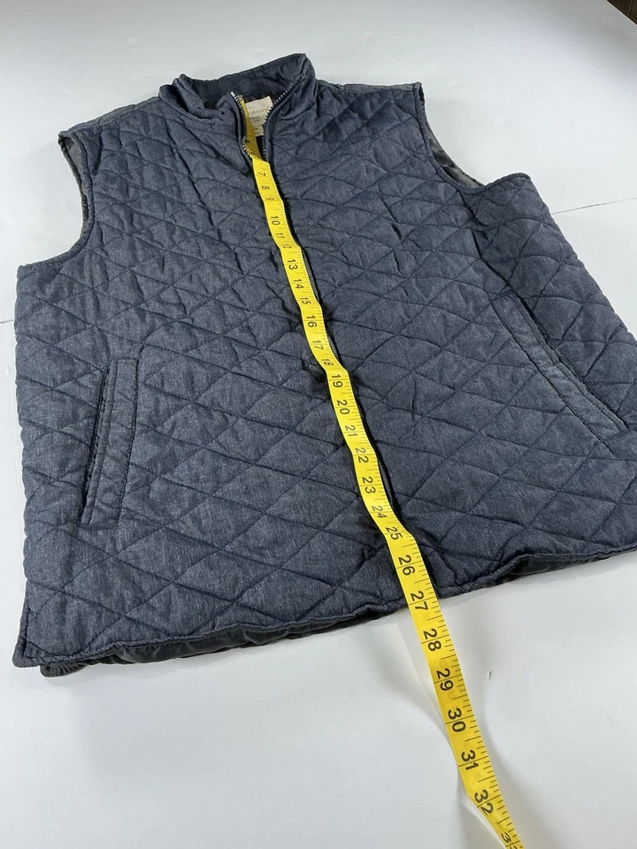 Chaleco acolchado con diamantes azul marino vintage resistente a la intemperie para hombre - talla mediana Foto 2 de 4