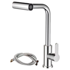 Stainless Steel Kitchen Faucet, Hot and Cold Mixing Tap, 4-Spray Modes Kitchen F