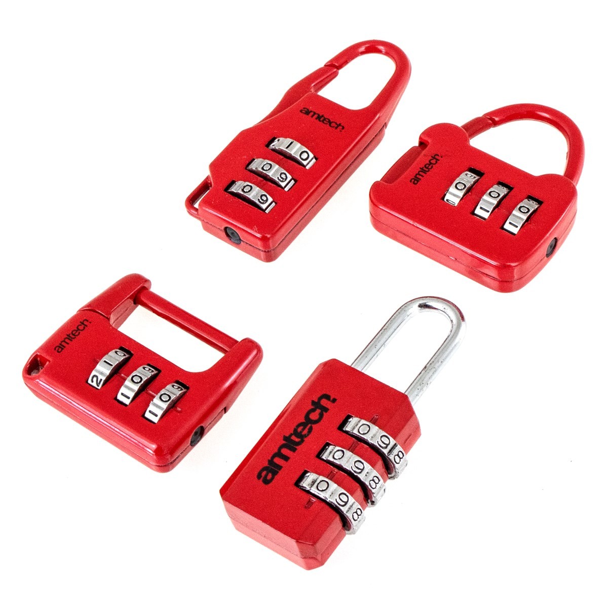 Amtech 4 Piece combination padlock set