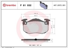 BREMBO BREMSBELÄGE RENAULT 19 L53 CLIO MEGANE PEUGEOT 206 306 CITROËN XSARA ZX