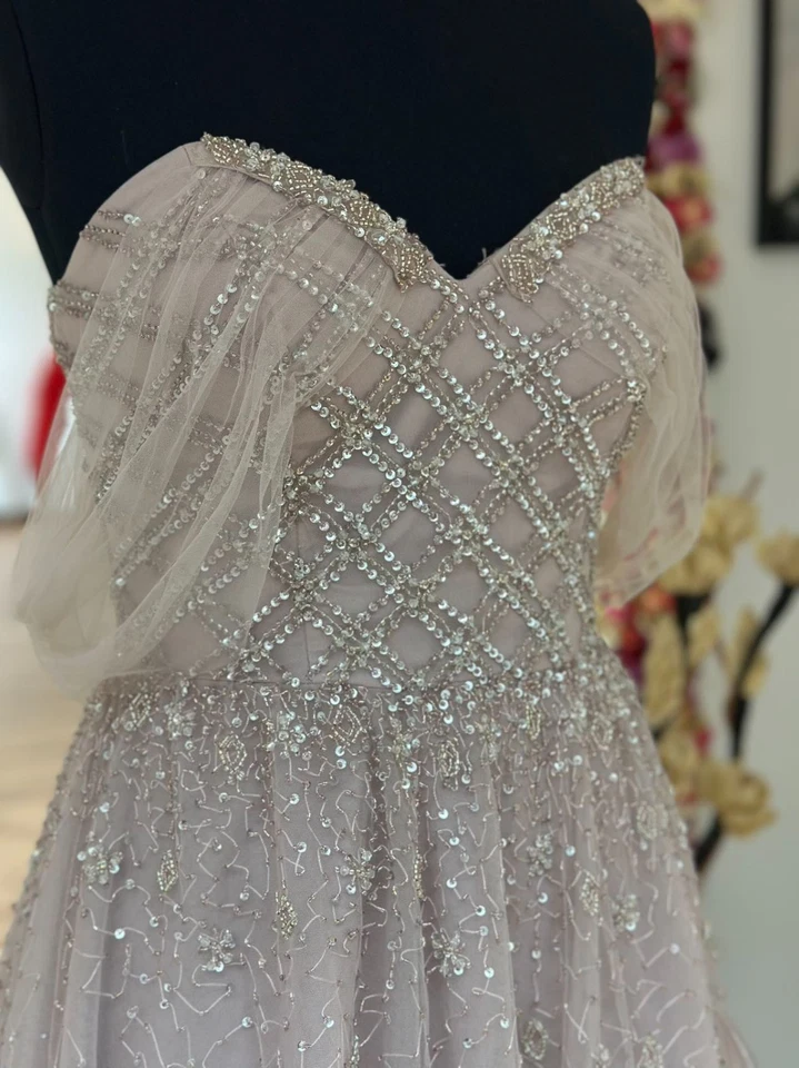 HBH Brautmode I Abendkleid A-Linie Glitzer m. Schnürung Gr.38,40 - Bild 3 von 4