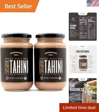 Organic Whole Sesame Tahini Paste - Unhulled Stone-Ground, 11.6 oz 2-Pack