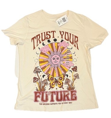 Graphic T Shirt Girls Size Medium Ivory New with Tags 