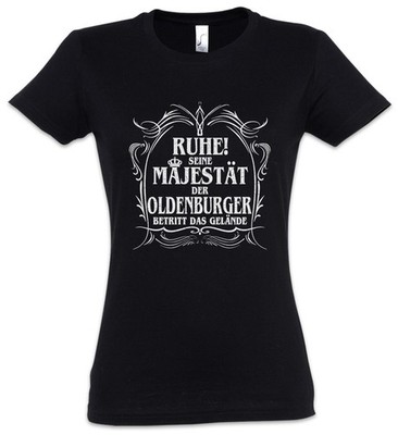 Seine Majestät Der Oldenburger Damen T-Shirt Lappan Schloss Wappen Stadt