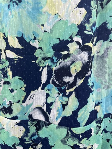 Vintage CJ BANKS Wende-Midirock Größe 3X marineblau Blumen Punkte Pull-On Plus - Bild 2 von 4