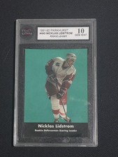 1991/92 PARKHURST NHL HOCKEY CARD #445 NICKLAS LIDSTROM ROOKIE LEADER KSA 10 GEM. rookie card picture