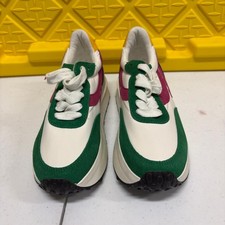 Steve Madden Actions Multi Color Platform Sneakers Womens Size 6.5M Green Suede