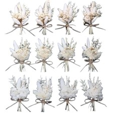 Mini Dried Flower Bouquet Set, 12 Pieces, Small Vase Dried Flowers with Mini ...