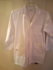 WonderWink Womens White Nurse Warm Up Jacket Cotton Blend Size Small 20" W 32" L