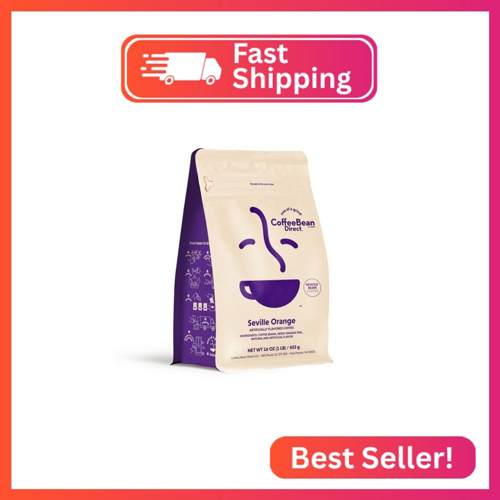 Coffee Bean Direct Seville Orange Flavored, Whole Bean Coffe