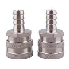 2 Pack 1/2" Barb Female Stainless Steel Quick Disconnect for Home Brewing