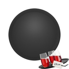 Kellnertablett rutschfest Ø 28cm Serviertablett Gastro Tablett rund schwarz Deko