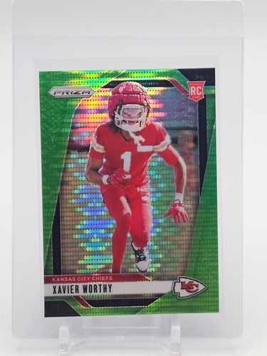 XAVIER WORTHY 2024 PANINI PRIZM NEON GREEN PULSAR ROOKIE RC #399 CHIEFS Q7712