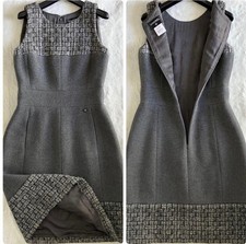 Super beautiful CHANEL 14AW tweed wool cashmere dress Size 40