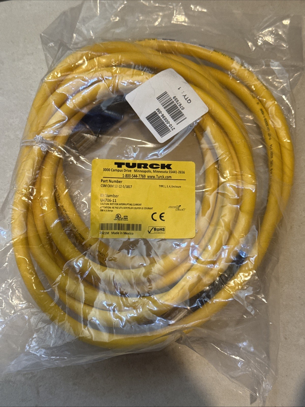 TURCK CSM CKM 12-12-5/S817 U4706-11 CSMCKM12125S817 Type 1 3 4 Enclosure Read*